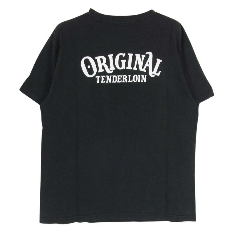 TENDERLOIN テンダーロイン No.1 ナンバーワン ロゴ 星条旗 プリント 半袖 Tシャツ ブラック系 M【中古】