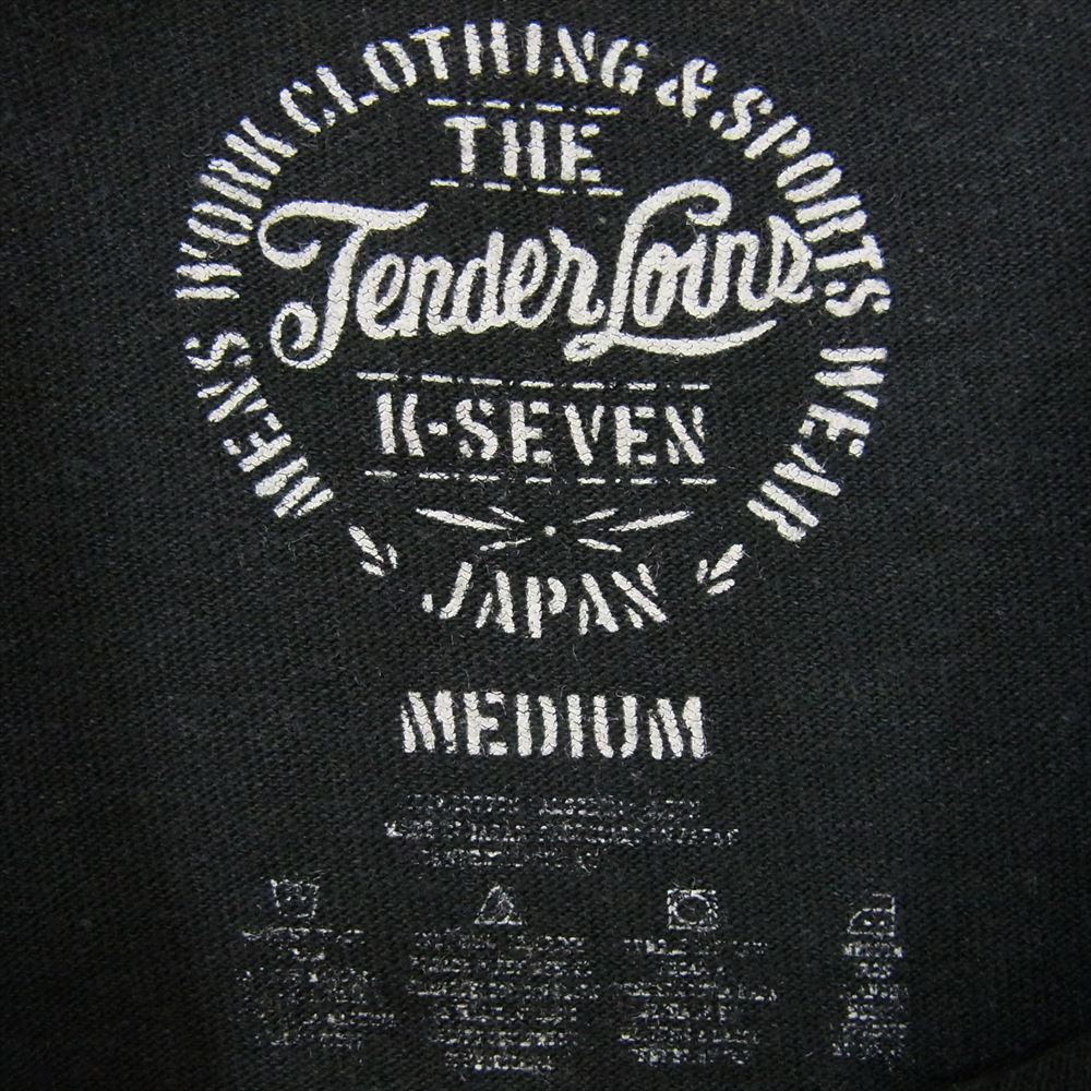 TENDERLOIN テンダーロイン No.1 ナンバーワン ロゴ 星条旗 プリント 半袖 Tシャツ ブラック系 M【中古】