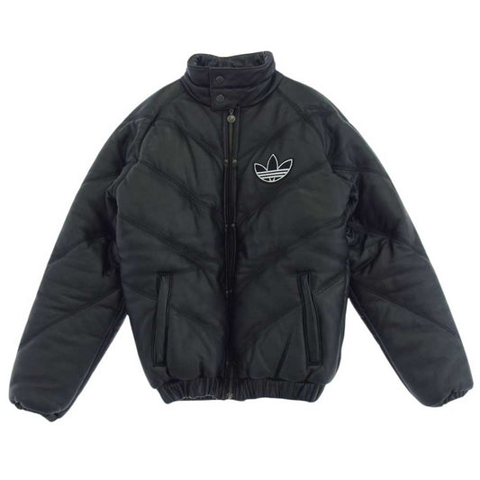 adidas アディダス 983657 SHEEPSKIN LEATHER ラムレザー 中綿ジャケット ブラック系 XS【中古】
