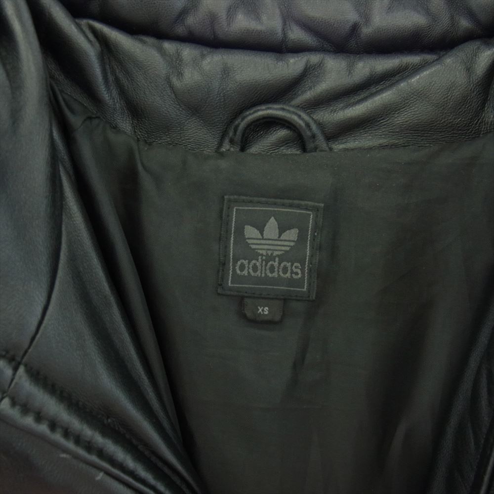adidas アディダス 983657 SHEEPSKIN LEATHER ラムレザー 中綿ジャケット ブラック系 XS【中古】