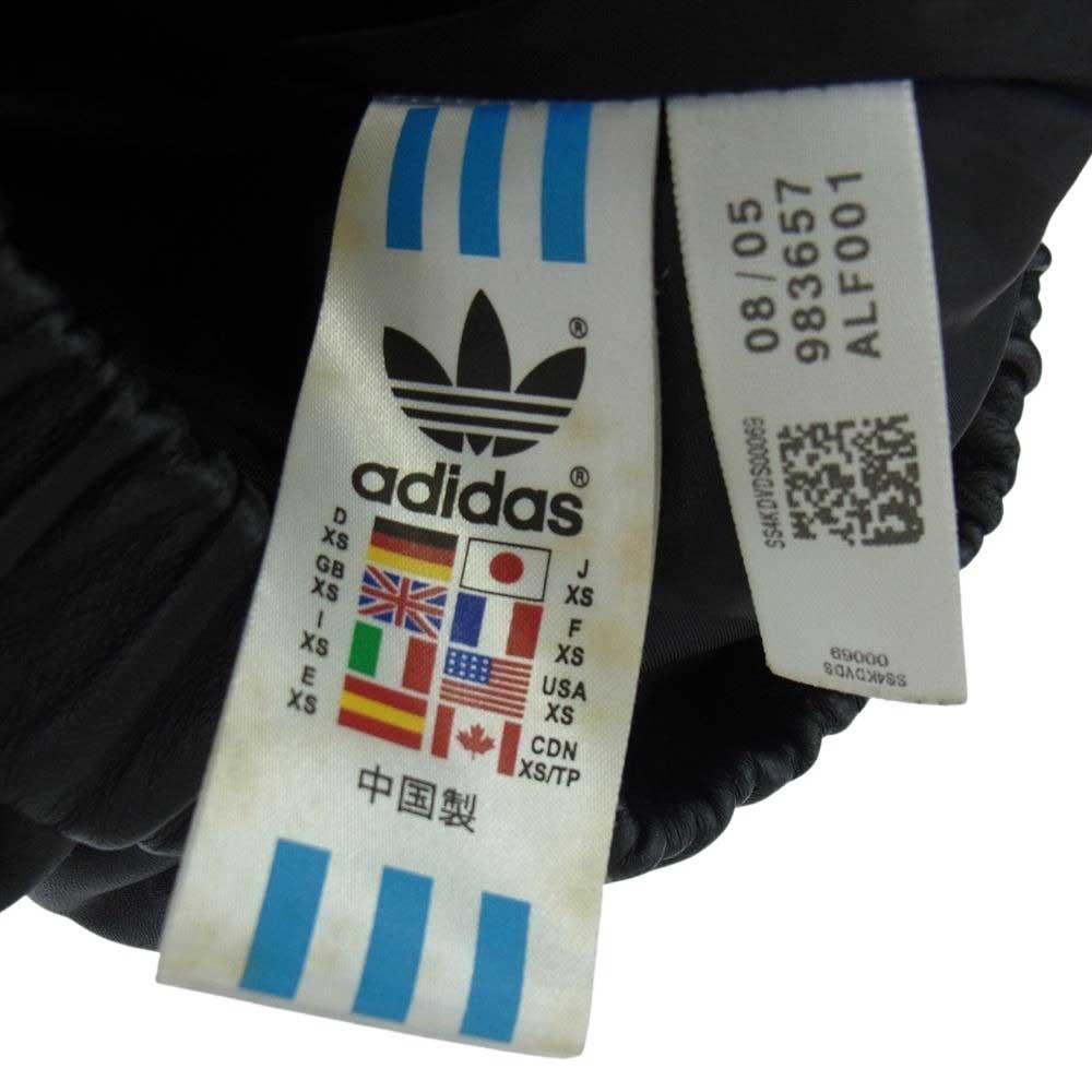 adidas アディダス 983657 SHEEPSKIN LEATHER ラムレザー 中綿ジャケット ブラック系 XS【中古】