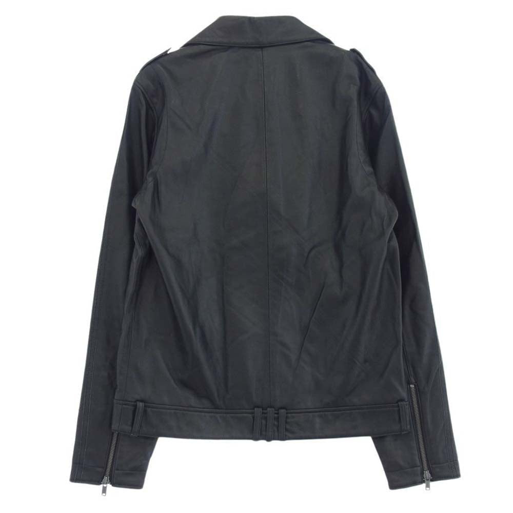 adidas アディダス E75732 × ALYASHA LEATHER RIDERS JACKET SHEEPSKIN LEATHER アルヤシャ ラムレザー ダブルライダース レザージャケット ブラック系 M【中古】