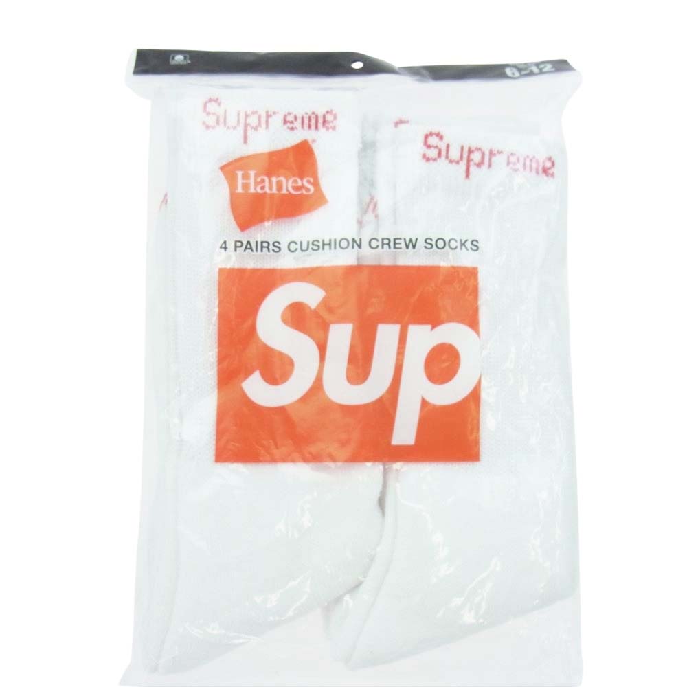 Supreme シュプリーム 21SS Hanes Crew Socks (4 Pack) ハネス クルー ソックス 靴下 ホワイト系 TALLAS:6-12【新古品】【未使用】【中古】