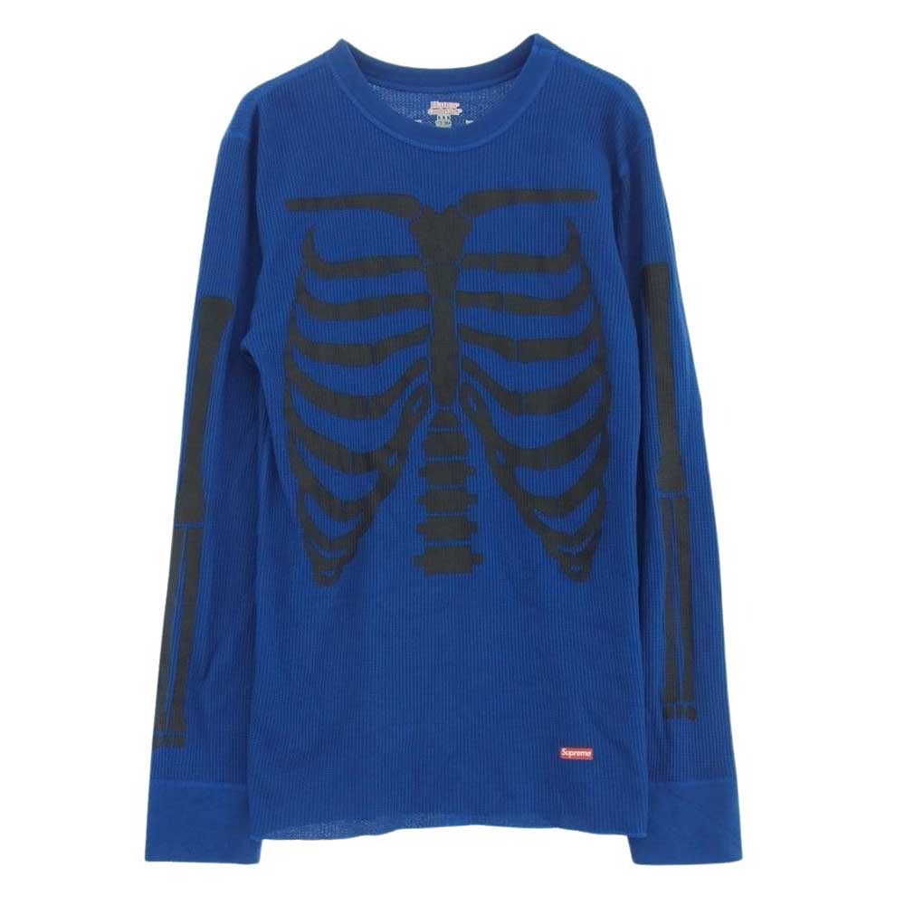 Supreme シュプリーム 23AW Hanes Bones Thermal Crew Blue ハネス ボーン サーマル クルー 長袖 Tシャツ ブルー系 M【中古】