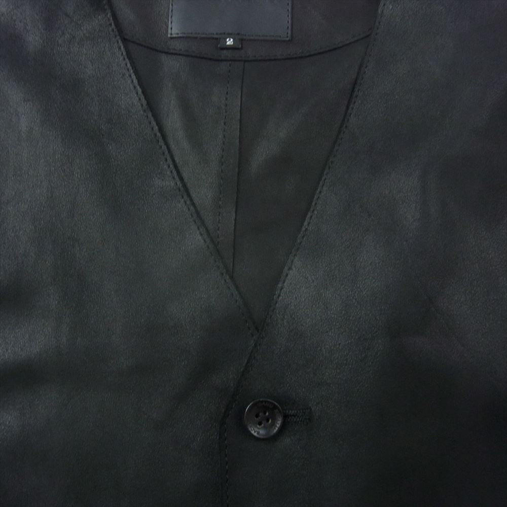 ISAMUKATAYAMA BACKLASH イサムカタヤマバックラッシュ 1743-06 インディアンゴート レザー Wフェイス ロングベスト ブラック系 M【中古】