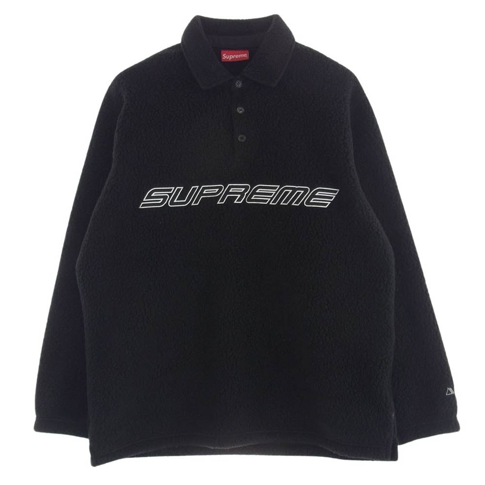 Supreme シュプリーム 22AW Polartec L/S Polo Black ポーラテック エルエス トップ ブラック フリース ブラック系 L【中古】