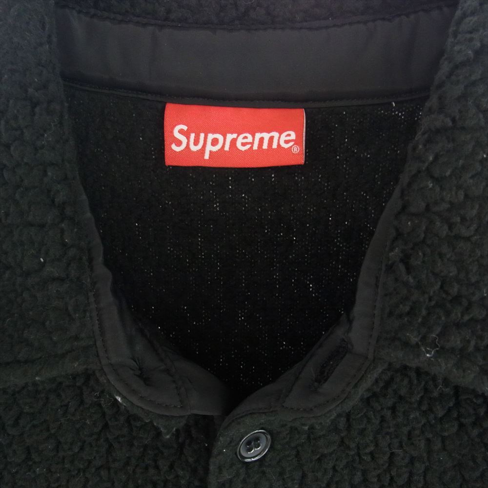 Supreme シュプリーム 22AW Polartec L/S Polo Black ポーラテック エルエス トップ ブラック フリース ブラック系 L【中古】