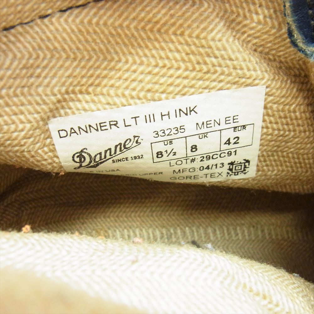 Danner ダナー USA製 DANNER LIGHT 3 INK ホーウィン社製 オイルレザー ダナー ダナーライト インク ネイビー系 US8.5【中古】