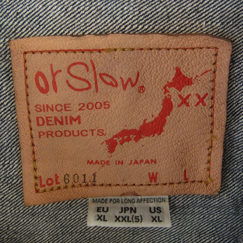 orSlow オアスロウ 1st type 40's PLEATED FRONT BLOUSE DENIM JACKET UNISEX プリーテッドフロントデニムブラウス デニム ジャケット XXL【極上美品】【中古】