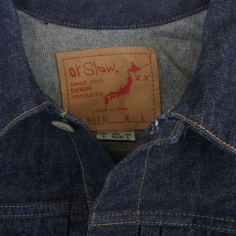 orSlow オアスロウ 6011 1st type 40's PLEATED FRONT BLOUSE DENIM JACKET UNISEX プリーテッドフロントデニムブラウス デニム ジャケット XL【極上美品】【中古】