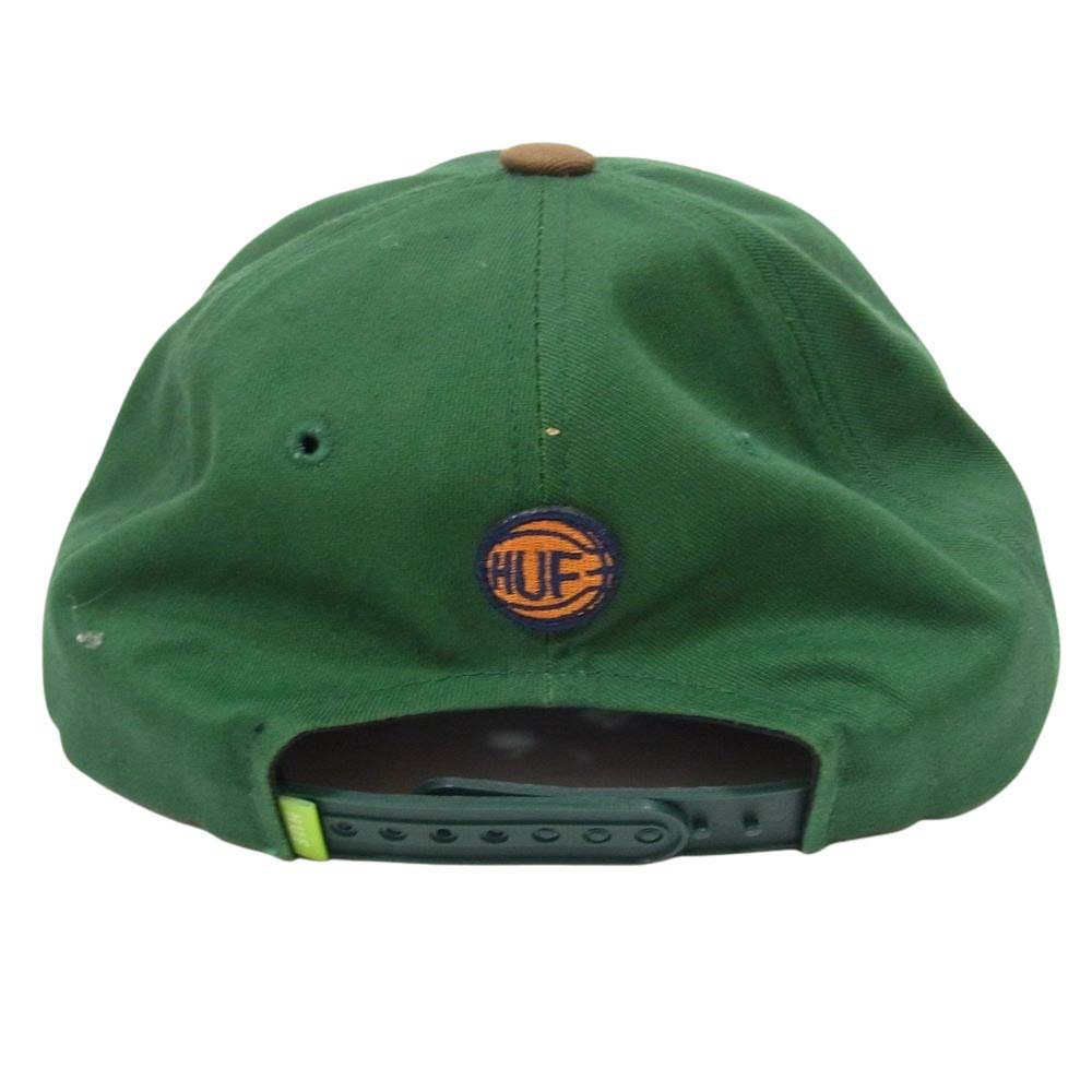 HUF ハフ DRAFT PICK SNAPBACK ドラフト ピック スナップバック キャップ 帽子 グリーン系 ブラウン系【中古】