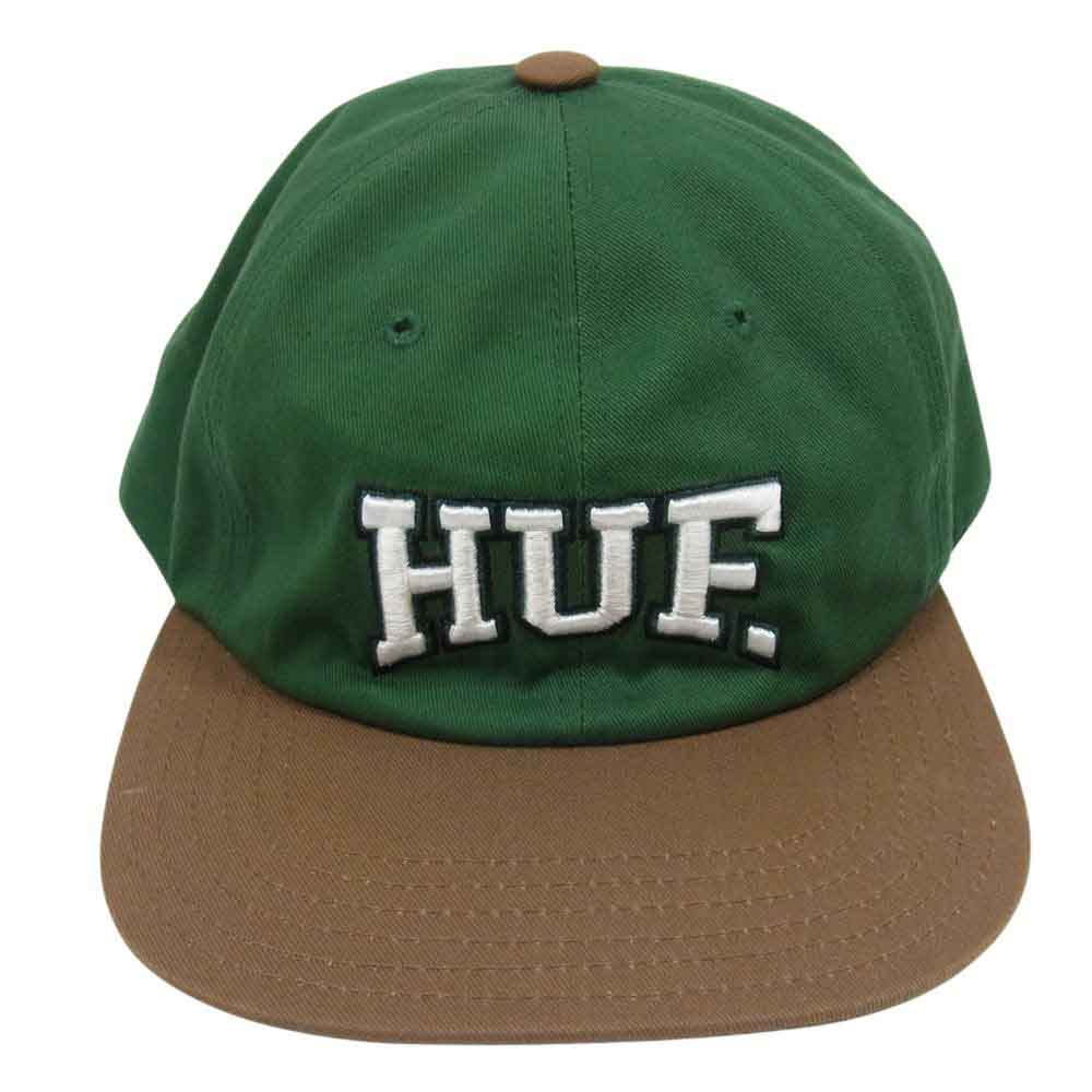 HUF ハフ DRAFT PICK SNAPBACK ドラフト ピック スナップバック キャップ 帽子 グリーン系 ブラウン系【中古】