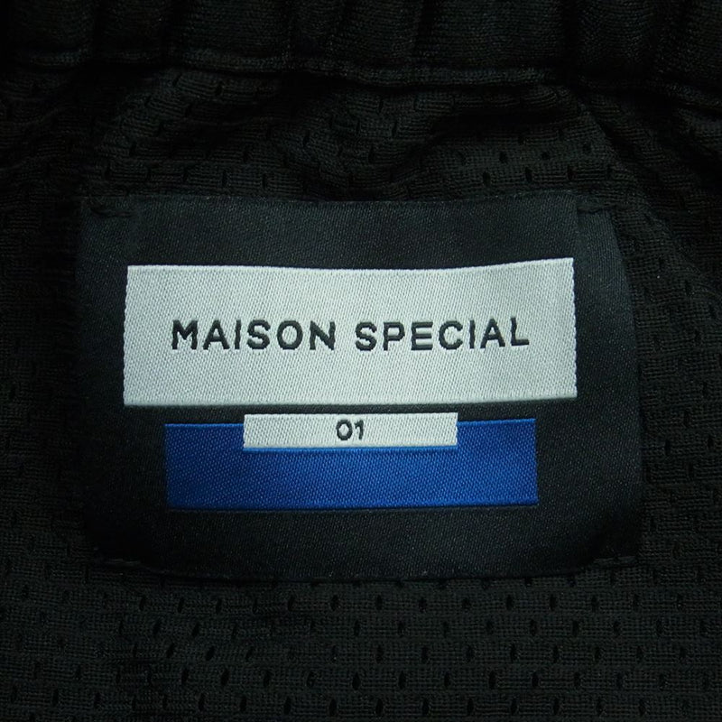 MAISON SPECIAL メゾンスペシャル Crochet Side Line Easy Straight Pants サイドライン トラック パンツ ブラック系 1【中古】