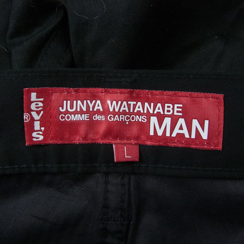 JUNYA WATANABE COMME des GARCONS MAN ジュンヤワタナベコムデギャルソンマン 14SS WM-P207 Levis リーバイス コットン サテン パンツ ボトム ブラック系 L【中古】