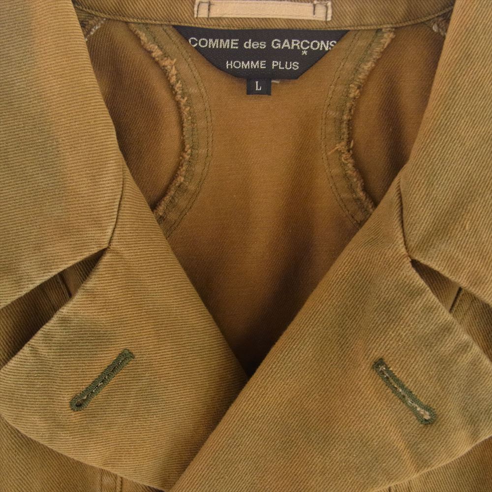 COMME des GARCONS HOMME PLUS コムデギャルソンオムプリュス 03AW PK-C003 03AW カーブ期 アーカイブ PK-C003 加工 コットン ロング コート ブラウン系 L【中古】