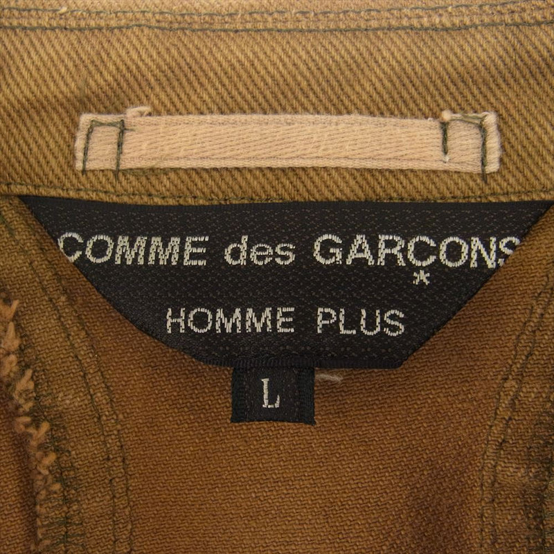 COMME des GARCONS HOMME PLUS コムデギャルソンオムプリュス 03AW PK-C003 03AW カーブ期 アーカイブ PK-C003 加工 コットン ロング コート ブラウン系 L【中古】