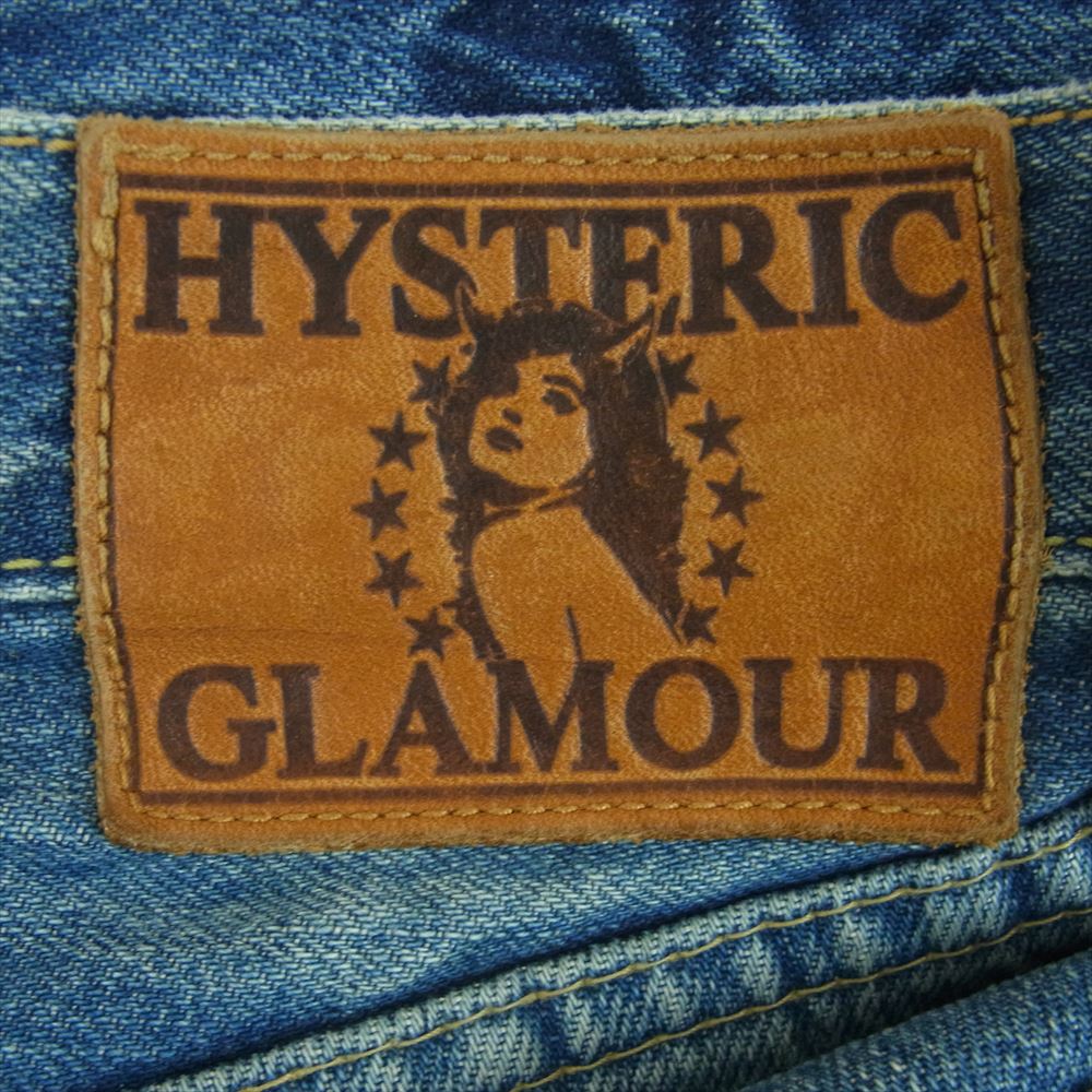 HYSTERIC GLAMOUR ヒステリックグラマー 4AP-1551 スタッズ デニム ストレート ダメージ加工 パンツ インディゴブルー系 30【中古】