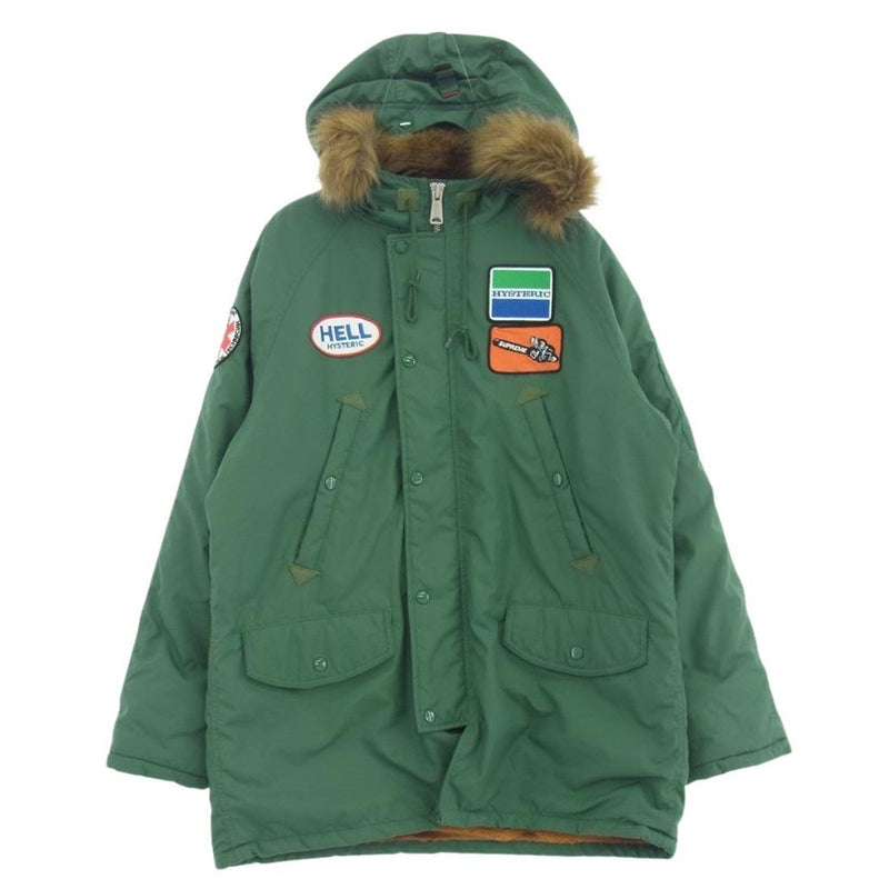 Supreme シュプリーム × HYSTERIC GLAMOUR ヒステリックグラマー 17AW N-3B PARKA S ワッペン ジャケット グリーン系 S【中古】