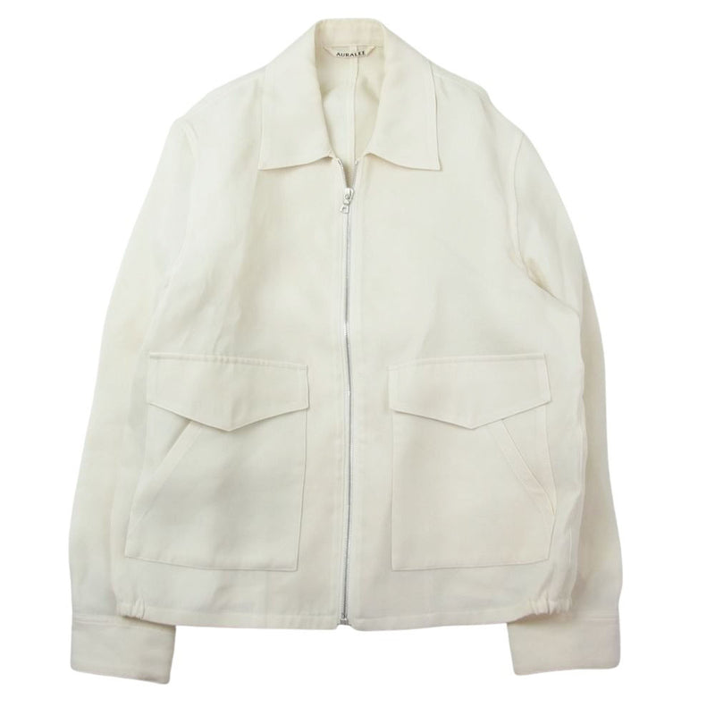 AURALEE オーラリー 19SS A9SB01TG Silk Triple Cloth Zip Blouson シルク トリプルクロス ジップ ブルゾン ジャケット ベージュ系 3【中古】