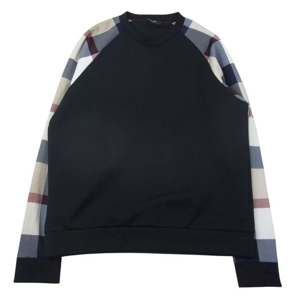 ブラックレーベルクレストブリッジ 袖チェック ロゴ スウェット XL【中古】