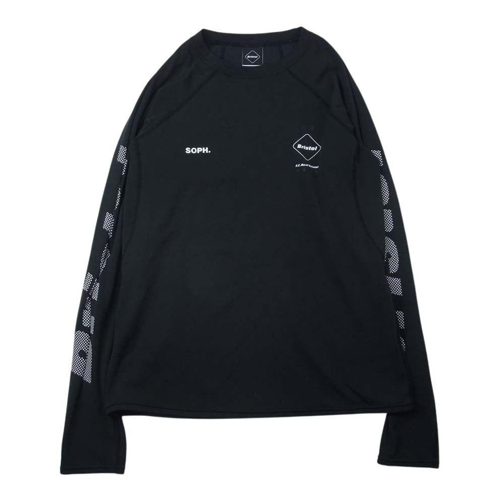 F.C.R.B. エフシーアールビー FCRB-192019 UNDER LAYER CREW NECK 袖ロゴ クルーネック 長袖 Tシャツ ブラック系 XL【中古】