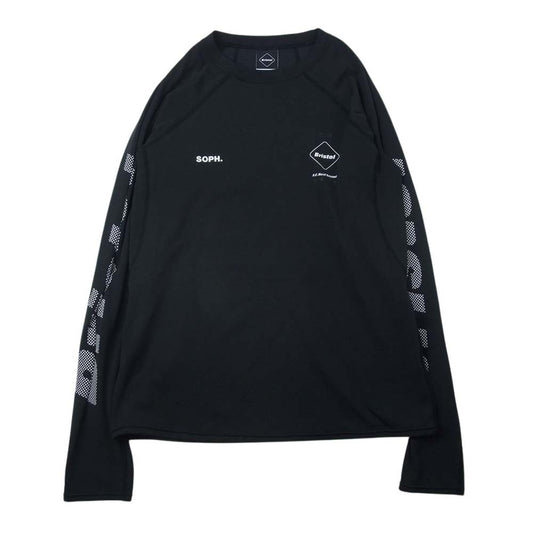 F.C.R.B. エフシーアールビー FCRB-192019 UNDER LAYER CREW NECK 袖ロゴ クルーネック 長袖 Tシャツ ブラック系 XL【中古】