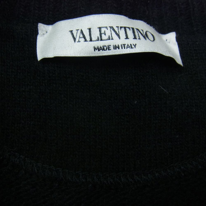 VALENTINO ヴァレンティノ UV3KC09Q6L4 Vロゴ ウール カシミヤ ニット セーター ブラック系 XXL【中古】