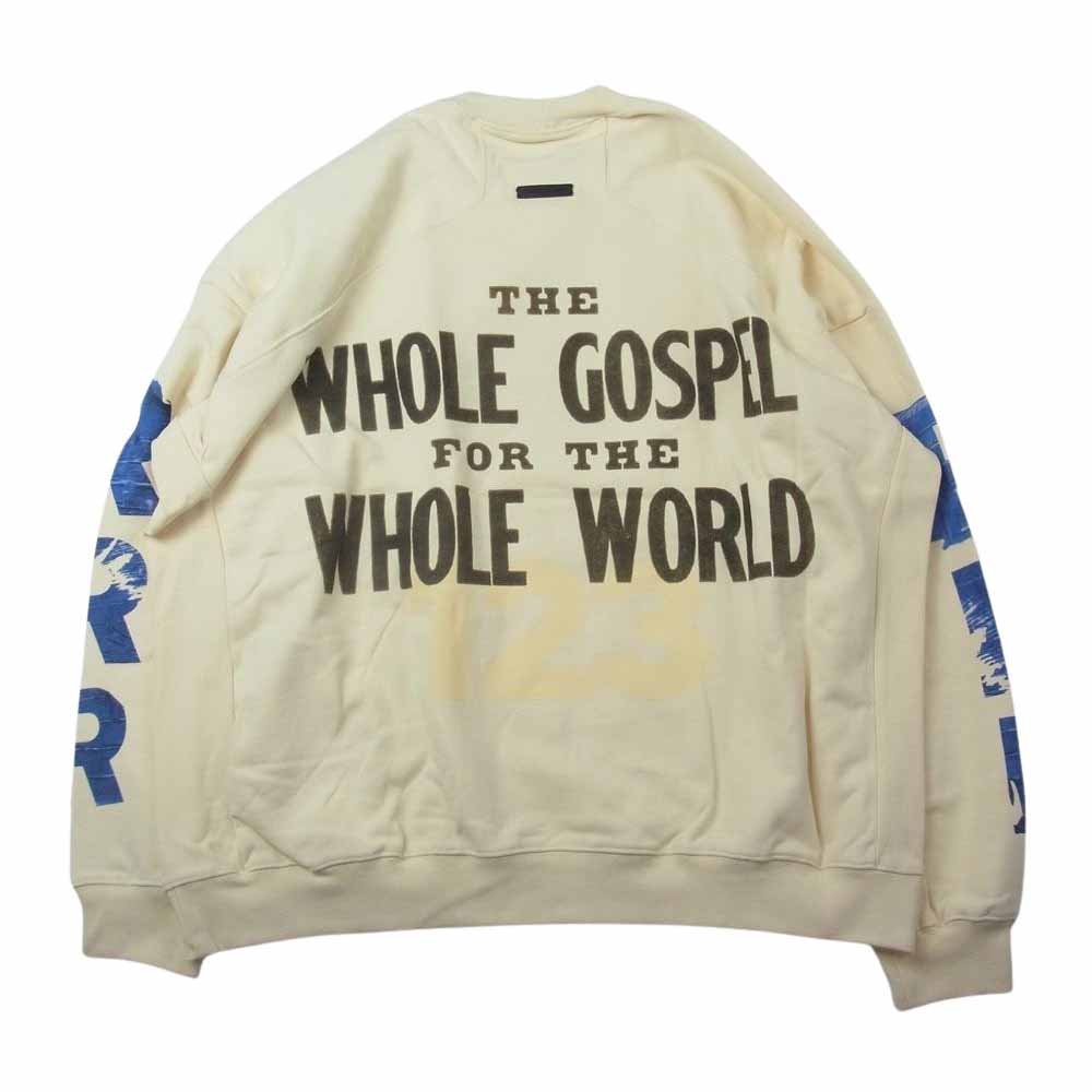 FEAR OF GOD フィアオブゴッド 22AW FOG x RRR123 RIVINGTON Sweatshirt Light Of The World エフオージー リヴィントン ロイ レビス ライトオブザワールド  クルーネック ロゴプリント スウェットシャツ トレーナー ベージュ系【美品】【中古】