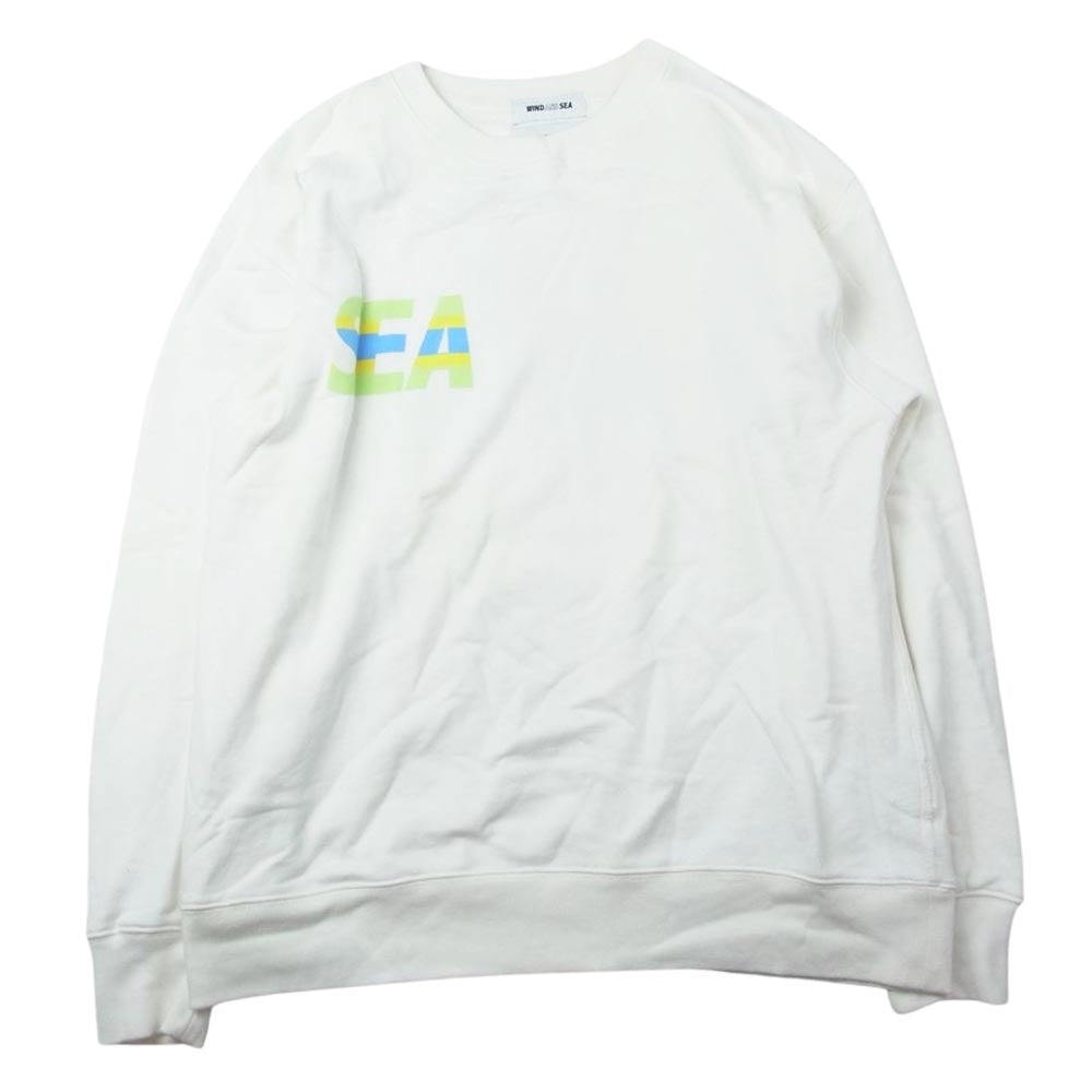 WIND AND SEA ウィンダンシー WDS-C-FACE-23-Q1-03 × FACETASM ファセタズム クルーネック スウェット  ホワイト系 L【中古】