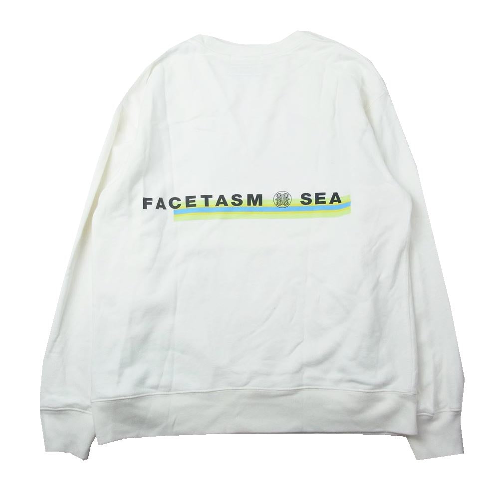 WIND AND SEA ウィンダンシー WDS-C-FACE-23-Q1-03 × FACETASM ファセタズム クルーネック スウェット  ホワイト系 L【中古】