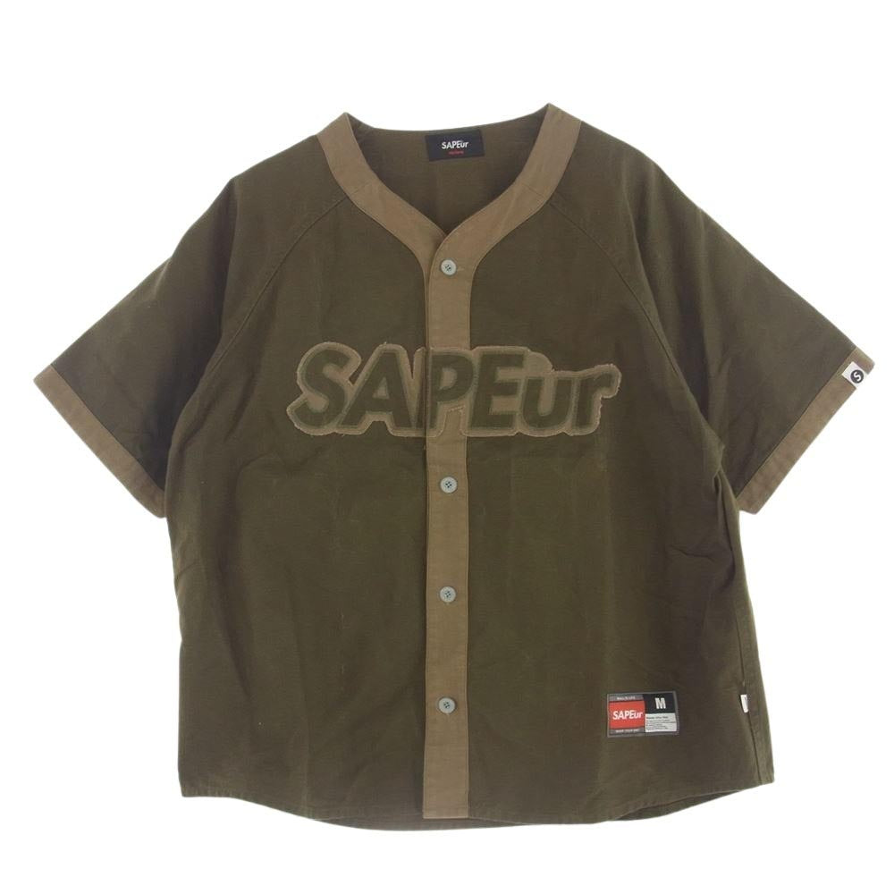 SAPEUR サプール OD Duck Shooting Shirt ダック シューティング シャツ BASEBALL SHIRTS ベースボール シャツ 半袖  カーキ系 M【中古】