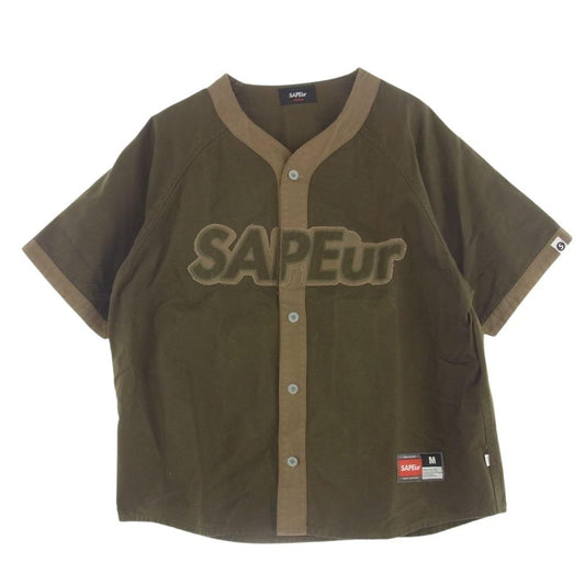 SAPEUR サプール OD Duck Shooting Shirt ダック シューティング シャツ BASEBALL SHIRTS ベースボール シャツ 半袖  カーキ系 M【中古】