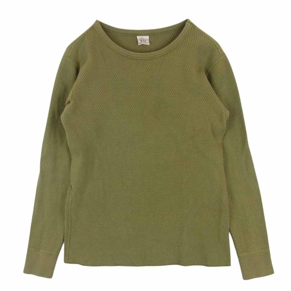 The REAL McCOY'S ザリアルマッコイズ MILITARY THERMAL SHIRT ミリタリー サーマル カットソー オリーブ系 M【中古】