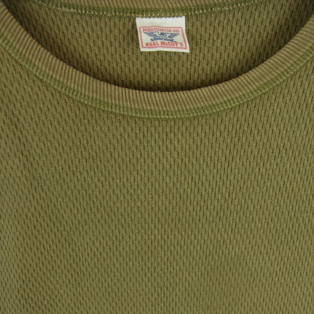 The REAL McCOY'S ザリアルマッコイズ MILITARY THERMAL SHIRT ミリタリー サーマル カットソー オリーブ系 M【中古】