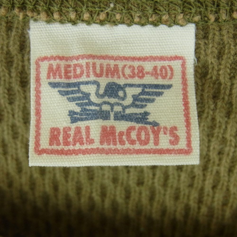 The REAL McCOY'S ザリアルマッコイズ MILITARY THERMAL SHIRT ミリタリー サーマル カットソー オリーブ系 M【中古】