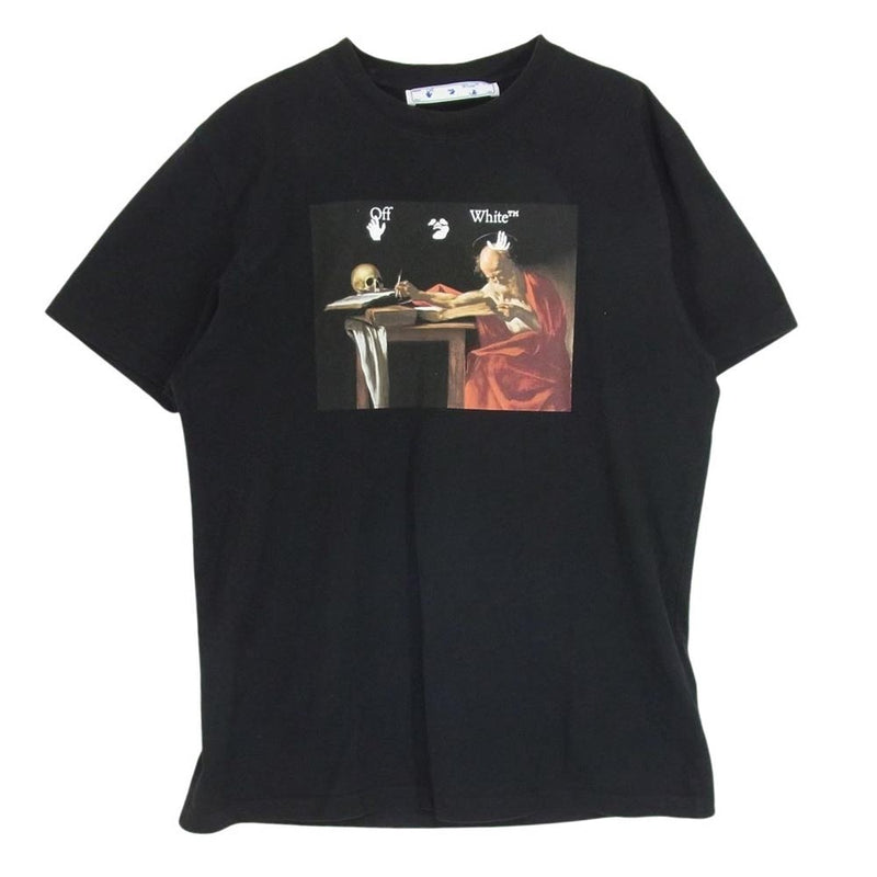 OFF-WHITE オフホワイト 21SS OMAA027R21JER004 CARAVAGGIO SS TEE カラヴァッジョ 半袖 Tシャツ ブラック系 L【中古】