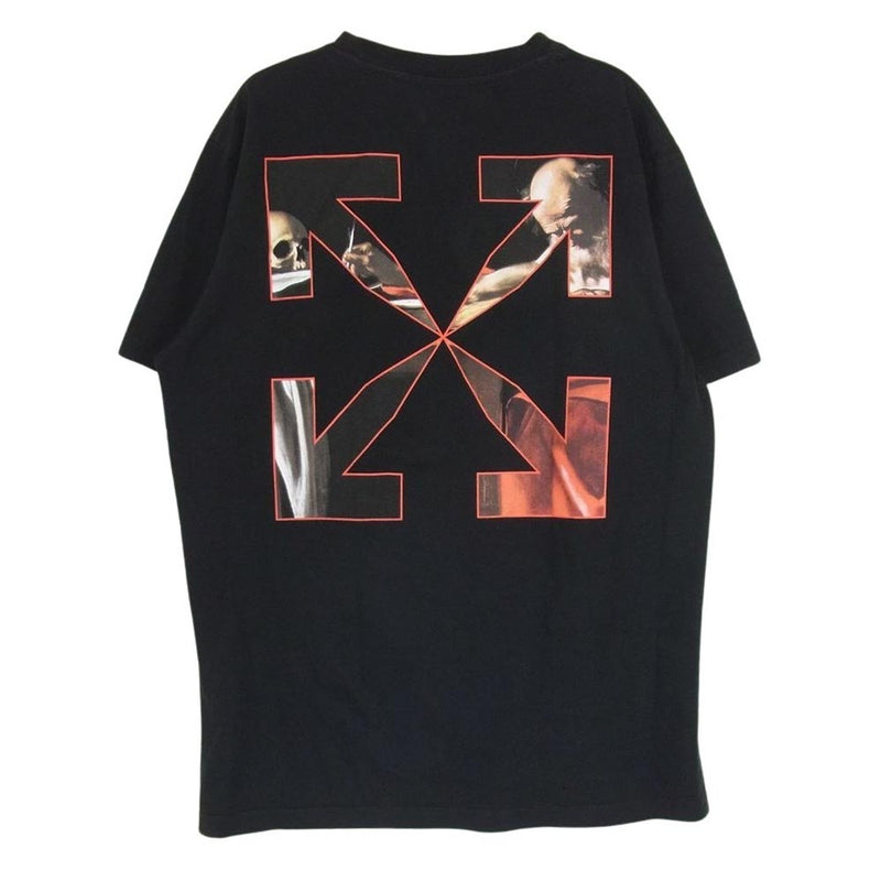 OFF-WHITE オフホワイト 21SS OMAA027R21JER004 CARAVAGGIO SS TEE カラヴァッジョ 半袖 Tシャツ ブラック系 L【中古】