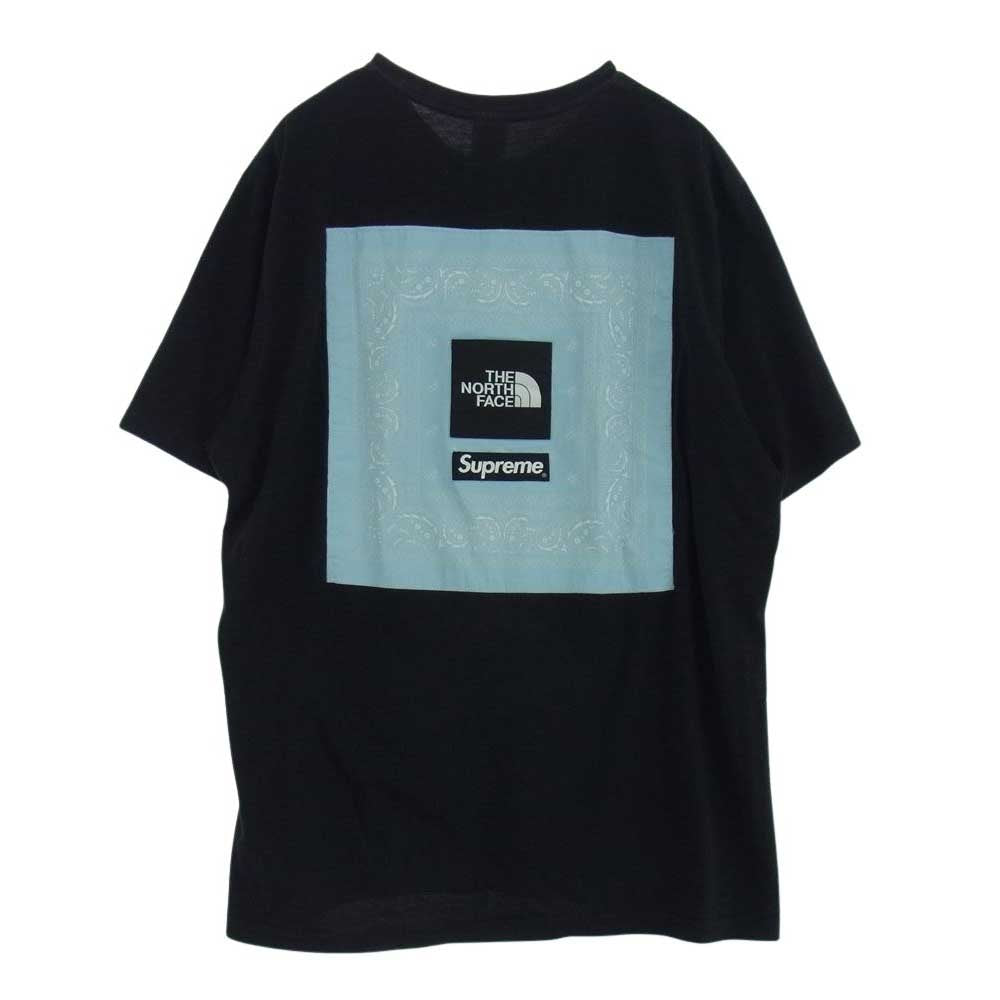 Supreme シュプリーム 22SS NT02209I × THE NORTH FACE Bandana Tee ノースフェイス バンダナ 半袖 Tシャツ ブラック系 XL【中古】