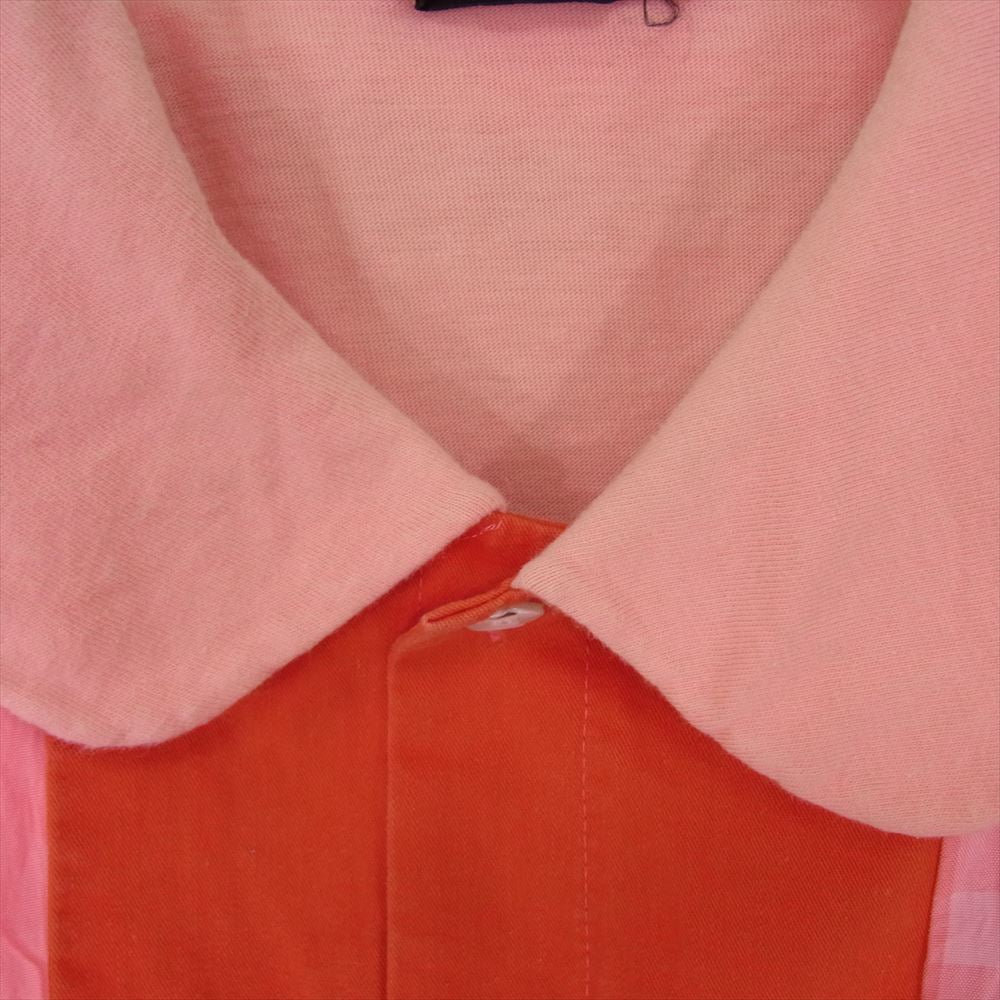 tricot COMME des GARCONS トリココムデギャルソン TT100480 丸襟 パッチ ワーク 半袖 シャツ ピンク系 サイズ表記無【中古】