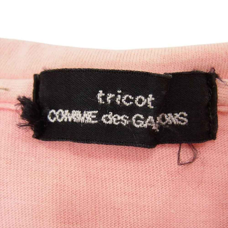 tricot COMME des GARCONS トリココムデギャルソン TT100480 丸襟 パッチ ワーク 半袖 シャツ ピンク系 サイズ表記無【中古】