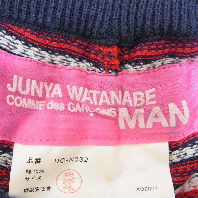 JUNYA WATANABE COMME des GARCONS MAN ジュンヤワタナベコムデギャルソンマン 05SS UO-N032 チェック イージー パンツ レッド系 サイズ表記無【中古】