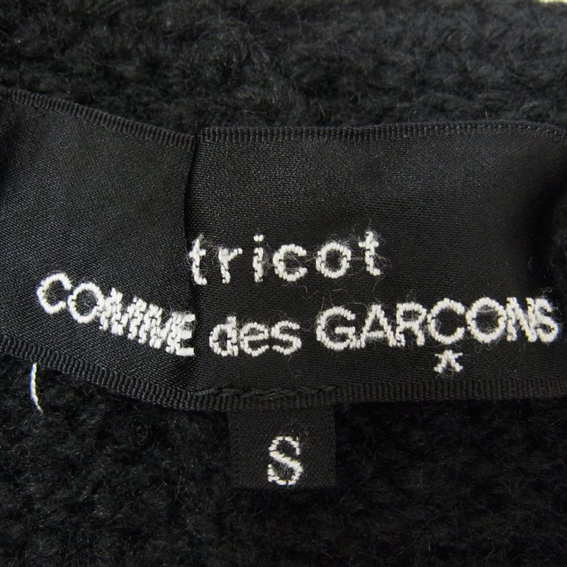 tricot COMME des GARCONS トリココムデギャルソン TR-A008 ニットベロアコンビ 切替 ワンピース ブラック系 S【中古】