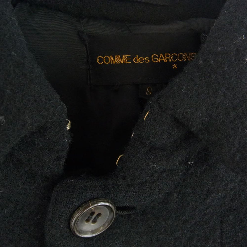 COMME des GARCONS コムデギャルソン AD1994 GJ-04004S 90s ヴィンテージギャルソン ウール縮絨 ペプラム ベルテッド ウール コート ブラック系 S【中古】