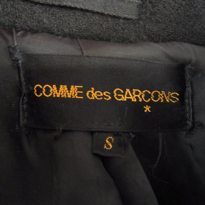 COMME des GARCONS コムデギャルソン AD1994 GJ-04004S 90s ヴィンテージギャルソン ウール縮絨 ペプラム ベルテッド ウール コート ブラック系 S【中古】