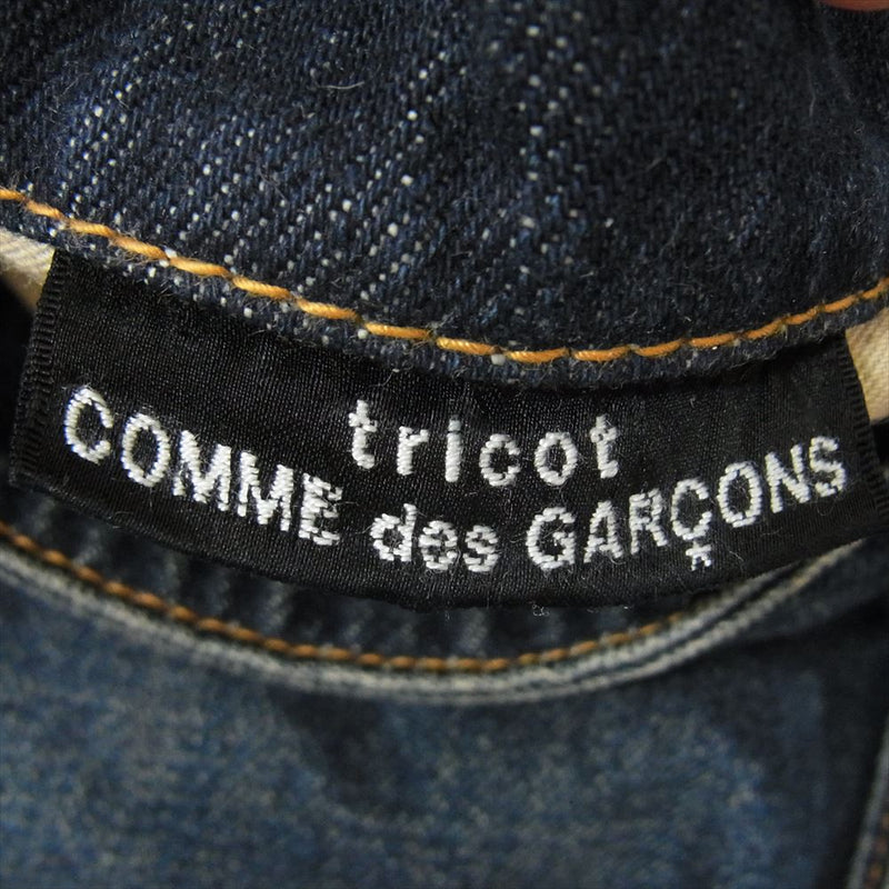 tricot COMME des GARCONS トリココムデギャルソン TP-K204 リボンモチーフ デニムトートバッグ インディゴブルー系【中古】