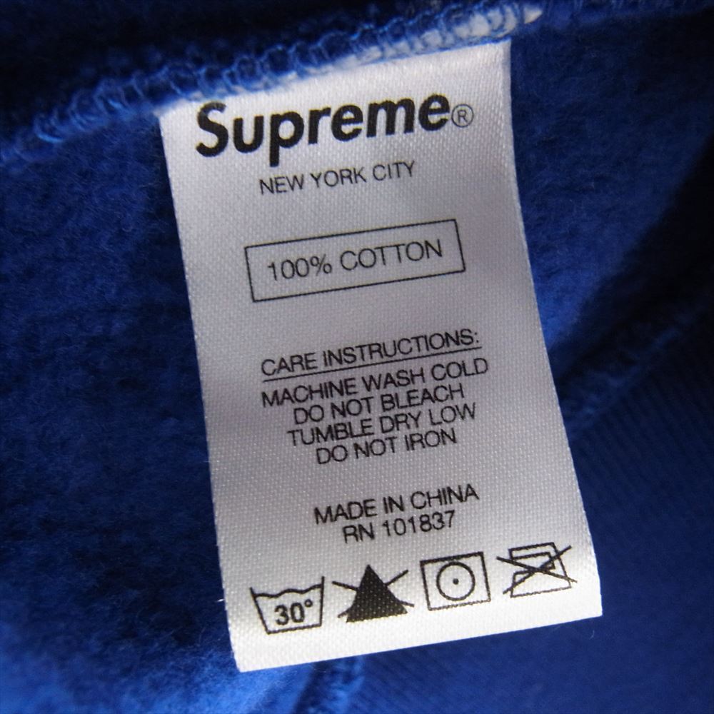 Supreme シュプリーム  19AW  Mirrored Logo Hooded Sweatshirt ミラーロゴ スウェットシャツ パーカー フーディ ブルー系 L【中古】