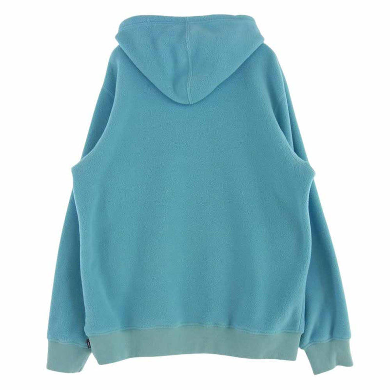 Supreme シュプリーム 18AW  Polartec Hooded Sweatshirt アーチロゴ ポーラテック フリース パーカー ブルー系 L【中古】