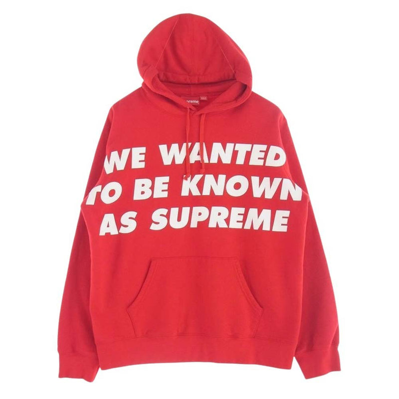 Supreme シュプリーム 20SS Known As Hooded Sweatshirt ノウン アズ フーデッド スウェットシャツ レッド系 L【中古】