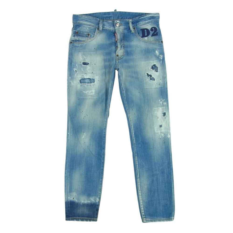 DSQUARED2 ディースクエアード S74LB851 S30342 Skater Jean スケーター ジーンズ スリム スキニー ストレッチ デニム パンツ インディゴブルー系 44【中古】