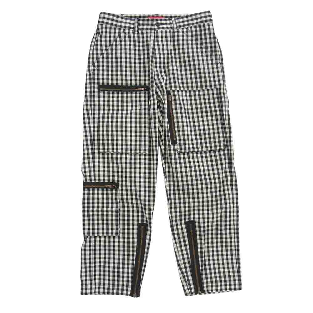 Supreme シュプリーム 23SS  Gingham Flight Pant ギンガムチェック フライト ロング パンツ ブラック系 ホワイト系 30【美品】【中古】